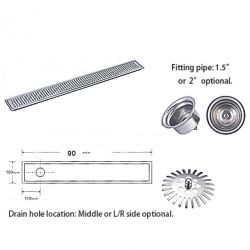 PSS0045 Floor Drain, 10 * 90 cm